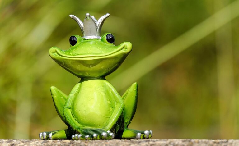 frog, frog prince, prince, figure, king, cute, nature, funny, animal, green, ceramic, decoration